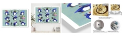 Designart Eight Penguins and a Flamingo Large Nautical & Coastal 3 Panels Wall Clock - 23" x 23" x 1"